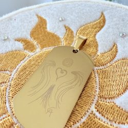 Energizer Glücks Amulett grafischer Herzengel gold