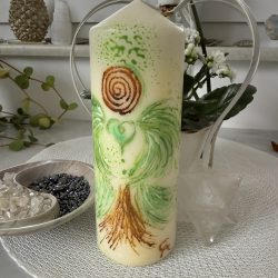Herzengel Energie Kerze "Heilung" Unikat handbemalt