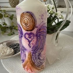 Herzengel Energie Kerze "Transformationskraft" Unikat handbemalt