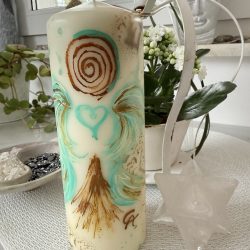 Herzengel Energie Kerze "Da Seins" Unikat handbemalt