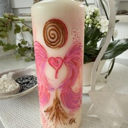 Herzengel Energie Kerze "Selbstliebe" Unikat handbemalt