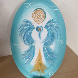 Herzengel Tablett oval Frei Leben