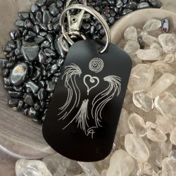 Energetisierter Schlüsselanhänger grafischer Herzengel